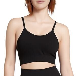 OFFLINE by Aerie Seamless Longline Sports Bra Strappy Back Black Medium NWT